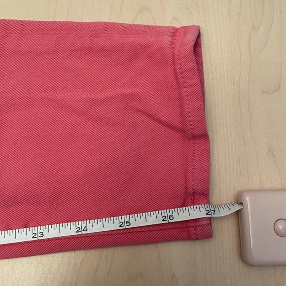 J Crew 8" Toothpick Jeans Women's Size 28 Ankle Denim Pink Coral - Picture 8 of 9